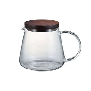 HARIO V60 Walnut Series glass dripper and wood stand pour over coffee maker set with glass carafe and measuring scoop