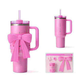 Starbucks Sakura collection pink cherry blossom ceramic mug and polka dot tumbler set