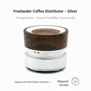 adjustable 58mm espresso coffee distributor with wood top