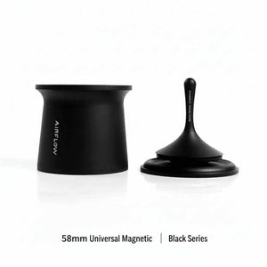 AIRFLOW 58mm magnetic espresso dosing funnel on portafilter