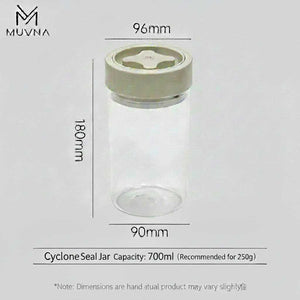 MUVNA airtight glass coffee bean storage jar with rotary seal lid