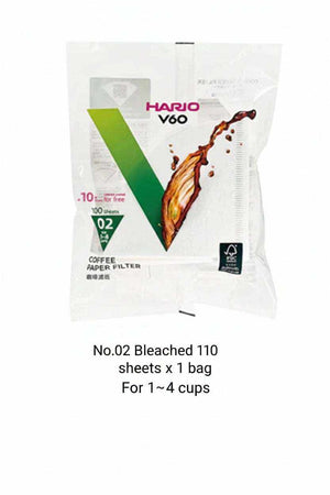 Hario V60 coffee paper filters in bleached and unbleached variants