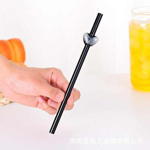 heart shaped glass straw for coffee mugs and tumblers