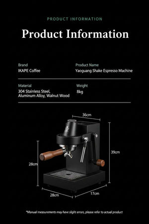 IKAPE Alkaid manual espresso machine with pressure gauge and walnut accents