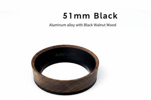 Magnetic espresso dosing funnel with walnut wood and aluminum alloy