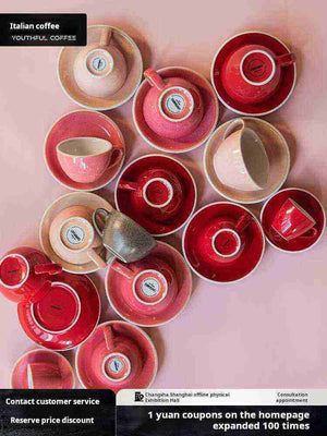 Loveramics Etoile Edition egg-shaped ceramic coffee cup with floral design and matching saucer for latte art