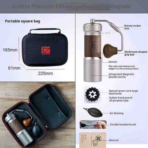 1zPresso K-Ultra manual coffee grinder with stainless steel burrs and ergonomic design