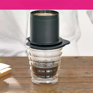 HARIO One-Cup Cafeor stainless steel mesh permanent coffee filter over mug brewing single cup coffee
