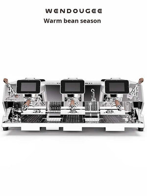 Wendougee coffee machine semi-automatic commercial three-head espresso maker in professional cafe setting
