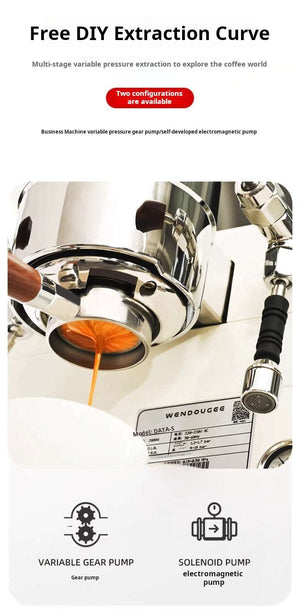 WENDOUGEE DATA S professional dual boiler espresso machine with touchscreen and smart IoT connectivity