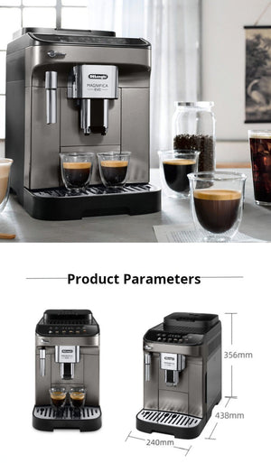 Delonghi Magnifica S Italian fully automatic coffee machine with built-in grinder and sleek design