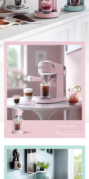 delonghi EC890 stainless steel semi-automatic coffee machine for espresso and cold brew at home