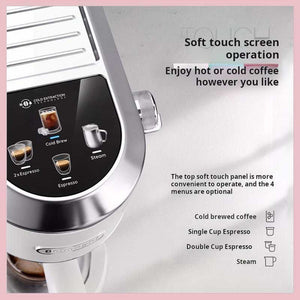 Delonghi EC890 stainless steel semi-automatic coffee machine for espresso and cold brew at home