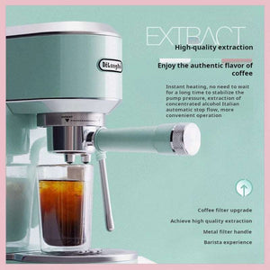 delonghi EC890 stainless steel semi-automatic coffee machine for espresso and cold brew at home