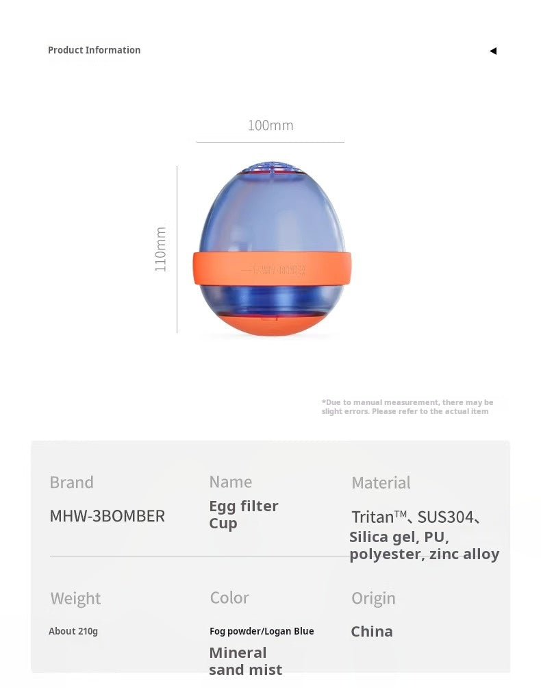 MHW-3BOMBER Egg Filter Cup Set Outdoor Hand Drip Coffee Appliance Compatible with 155 Cake Filter Paper
