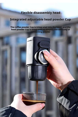 AeroPress Pro 15-bar portable espresso maker with capsule and ground coffee options in black and white designs