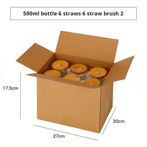 Can Shaped Glass Coffee Cup with bamboo lid and reusable straw perfect for iced coffee and lattes, eco-friendly, 500ml capacity, Amazon cross-border sale