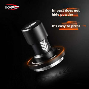 IKAPE Calibrated Impact Espresso Tamper with stainless steel base and anodized aluminum handle for precise espresso tamping