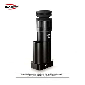 IKAPE portable electric coffee grinder with 48mm steel burr and aluminum alloy body for espresso