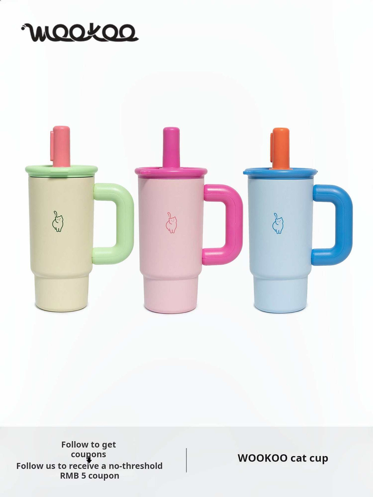 WOOKOO 900 ml insulated ice cup with ceramic-coated liner