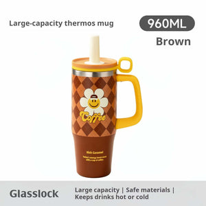 Specifications photo showing the capacity of the Brown diamond pattern tumbler