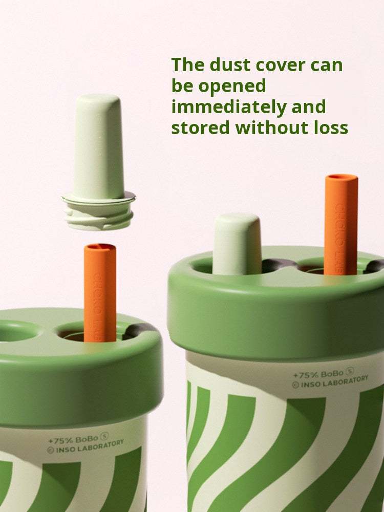 Insulated Straw Cup 485 ml with 316 Stainless Steel Liner – 3 Colors (Green, Pink, White)