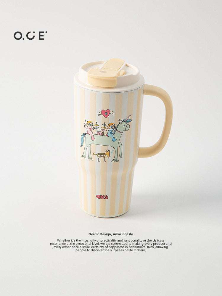 Insulated Stainless Steel Tumbler with Straw, 3 Colors, 20 oz Vacuum Cup