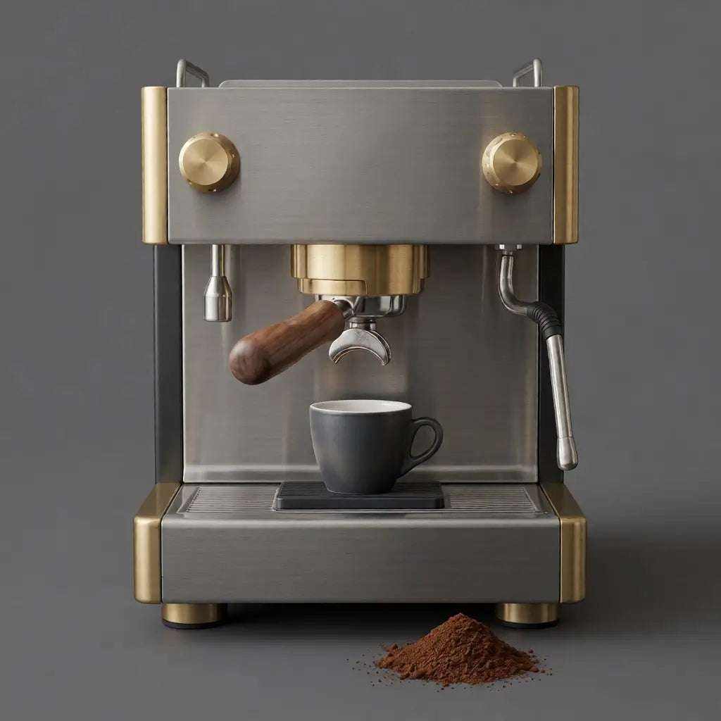 modern coffee machines on kitchen counter