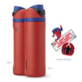 Owala 24oz FreeSip water bottle with Captain America Marvel design and carry loop