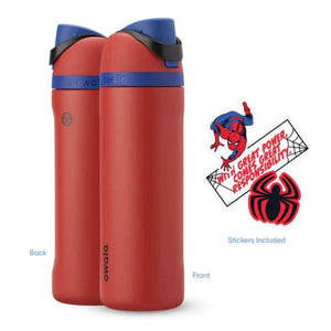 Owala 24oz FreeSip water bottle with Captain America Marvel design and carry loop