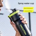 CHICUTOM Sports Water Bottle with Spray Function and Cooling, 650ml