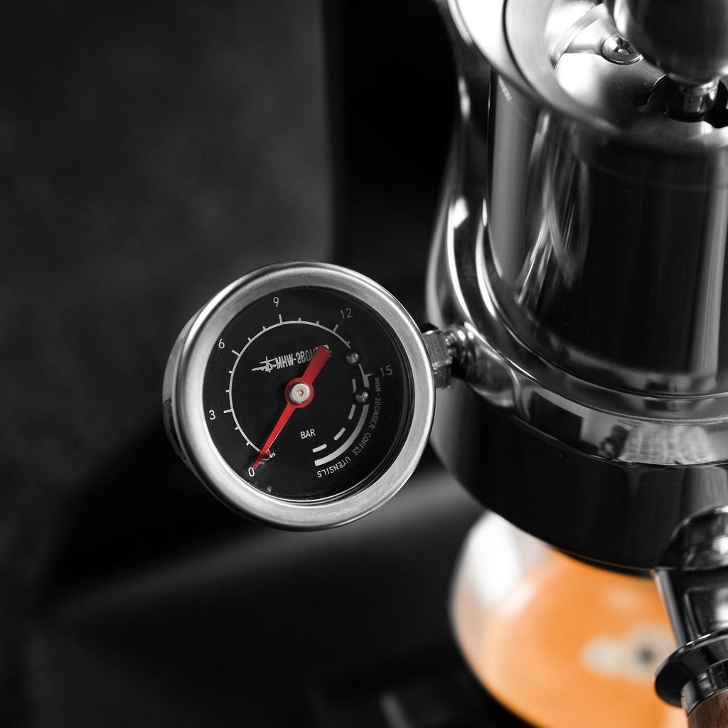 Pressure gauge on the MHW-3BOMBER S7 espresso maker