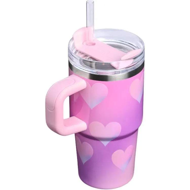 Stanley Quencher H2 0 Sweetheart Orchid Edition reusable pink gradient water bottle with thermal stainless steel and spill-proof lid