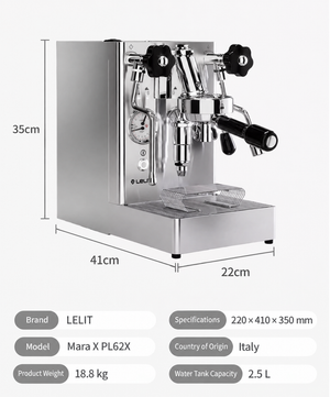 LELIT Mara X dimensions drawing and specifications photo