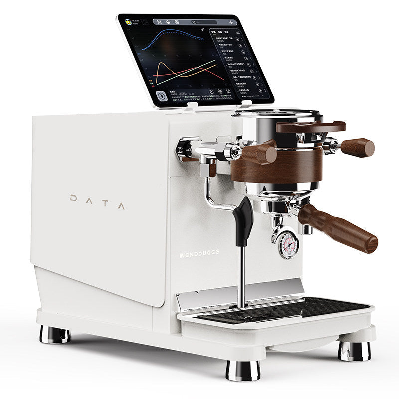 WENDOUGEE DATA S dual boiler espresso machine with touchscreen and smart IoT connectivity for professional coffee brewing