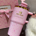 Stanley x Winnie the Pooh tumbler with Hundred Acre Wood illustrations and gold accents in collectible gift set