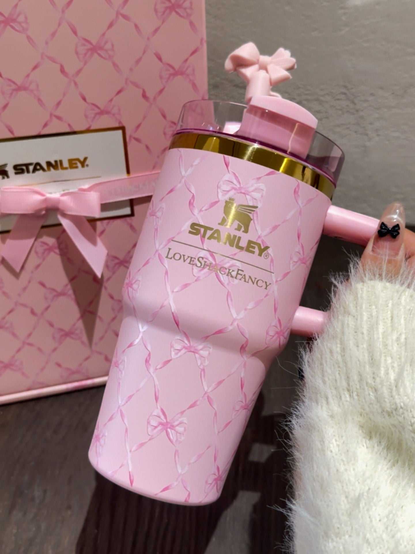 Stanley x Winnie the Pooh tumbler with Hundred Acre Wood illustrations and gold accents in collectible gift set