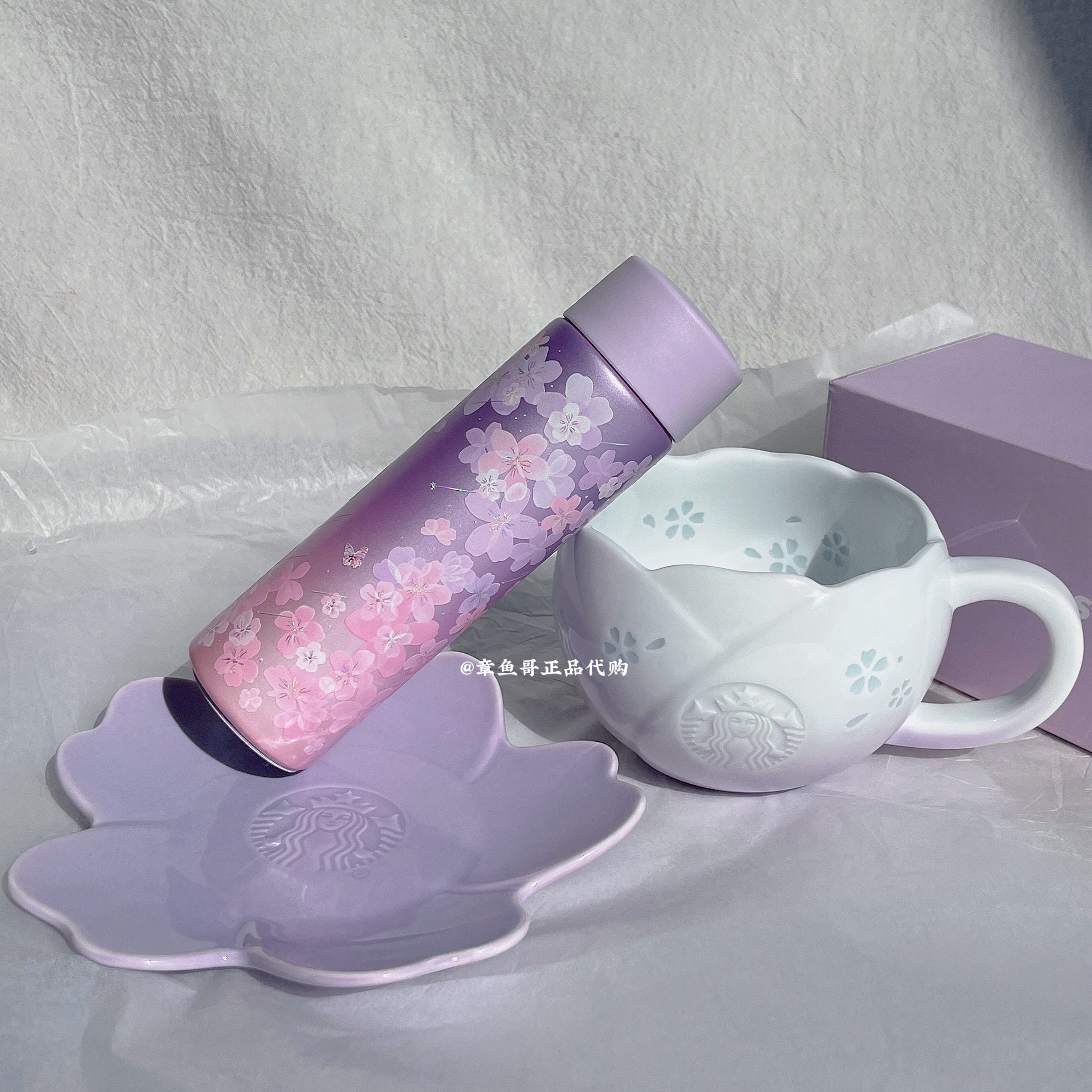Starbucks cup, evening cherry blossom, thermal insulation cup, car straw, large-capacity coffee cup, desktop girls' gift