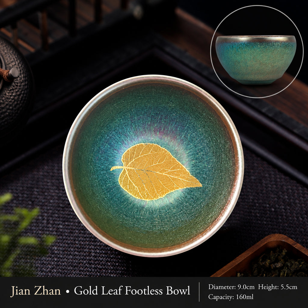 Gold leaf Jianzhan cup, one option from the handmade tea cup range