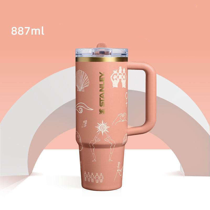 Stanley x NEST limited edition insulated travel bottles with artistic designs and cultural motifs