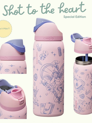 The American version of Owala's new Valentine's Day limited edition pink angel model insulated cup handle straw has a large capacity of 945ml