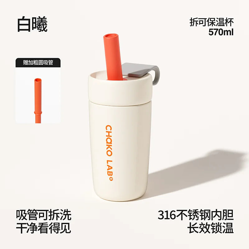 CHaKOLAB tumbler showing lid and straw detail