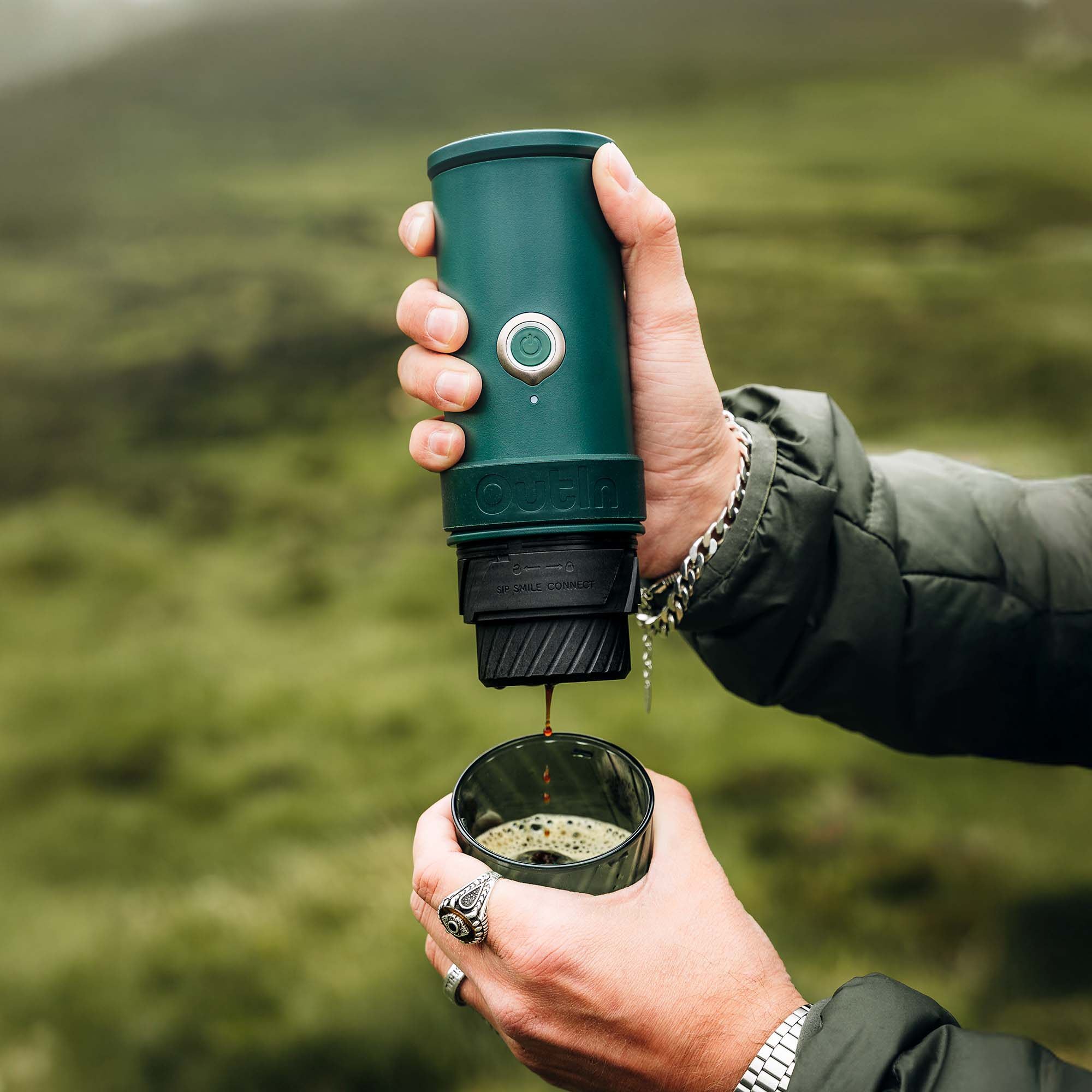 Outin Mino Nano portable espresso machine for camping, car, and home use