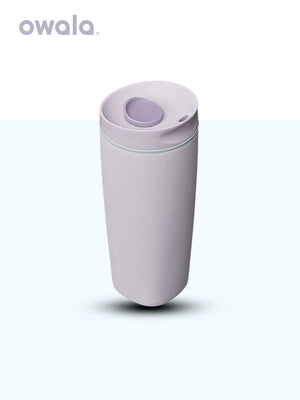Owala insulated coffee mug in lavender, front view