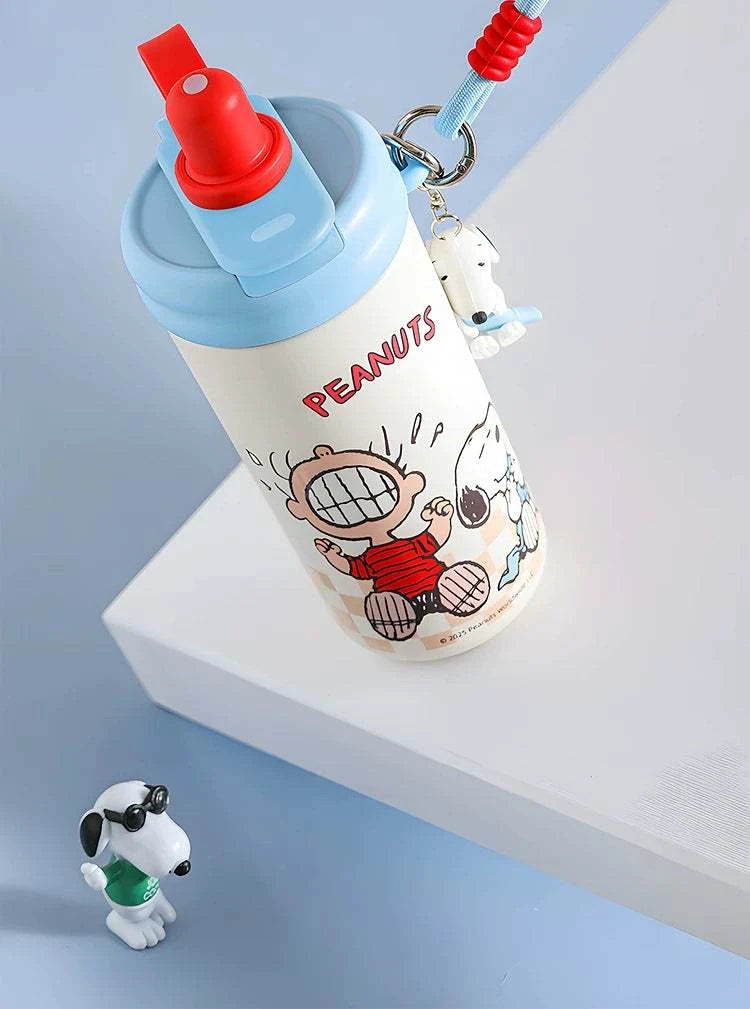 OCE Flower Tea Cup, Women's Ice Cup, Insulated Cup, Snoopy Cartoon 316 Water Cup, Large Capacity Insulated Straw Cup