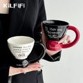 Funny Coffee Mug 320ml  Creative Ceramic Cup with Quotes  Large Handle Coffee Mug Gift