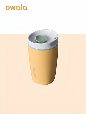 Owala insulated coffee mug in Sugar High yellow