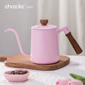 Choxila Gooseneck Pour-Over Kettle | Soft Rose & Walnut Elegance 🪵