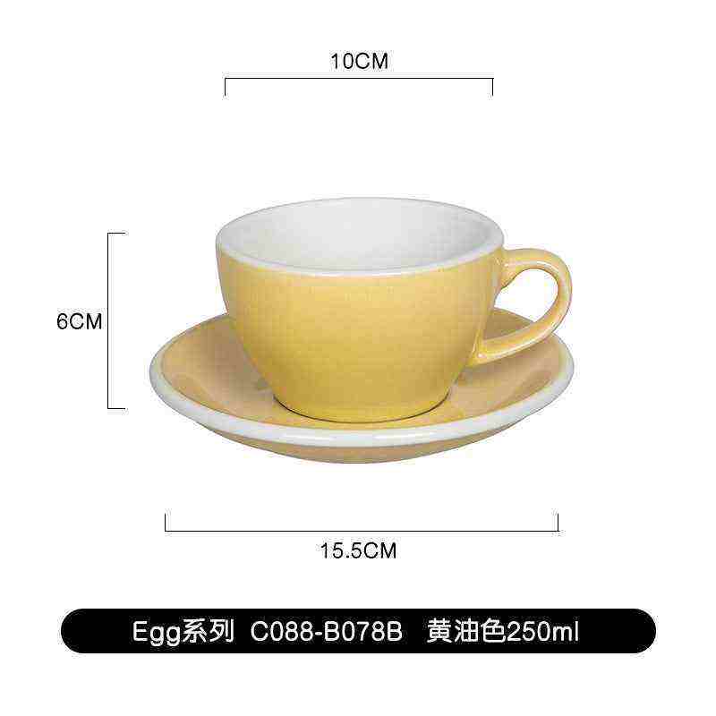 Loveramics Etoile Edition egg-shaped ceramic coffee cup with floral design and matching saucer