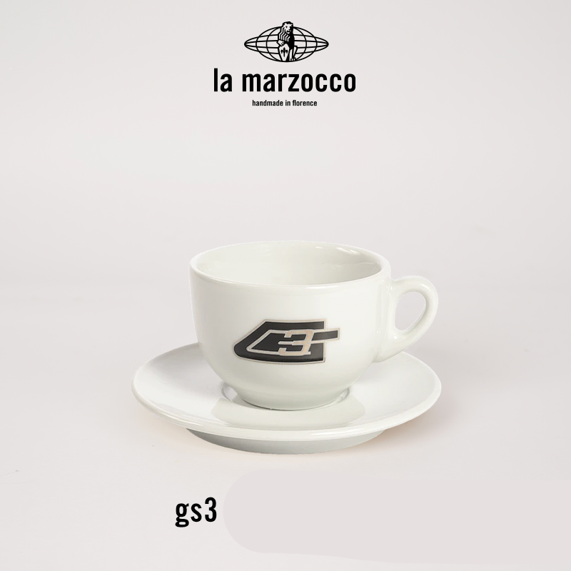 La Marzocco Heritage ceramic coffee cup and saucer set showcasing quality and Italian coffee culture